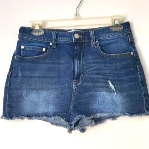 PINK Victoria's Secret Jean Shorts High Waisted Size 10 Distressed Denim Cutoffs